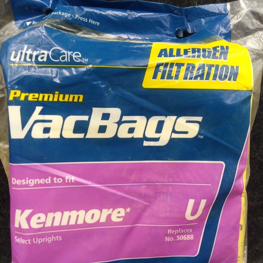 Kenmore VacBags Premium Allergen Filtration Vacuum Bags U Model 50688 NOS 8 bags - Picture 7 of 7